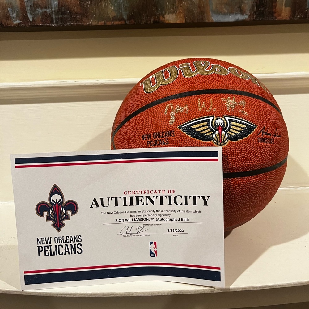 Signed Zion Williamson Official NBA ball with certificate